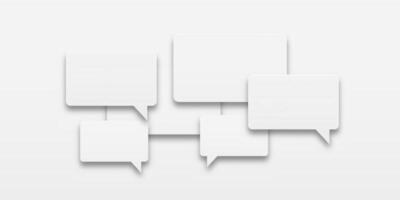 Set of white speech bubble icons for messaging. Chat symbols for social media and communication apps. vector