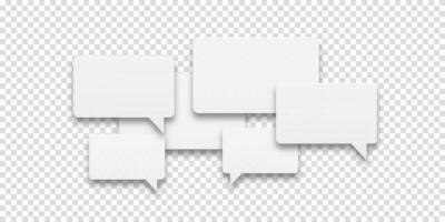 White conversation bubbles for chat design. Minimalist message icons for social networks and forums. vector