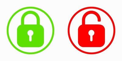 Padlock in locked and unlocked state. Clean outline icons for safety, permission, and digital security applications. vector