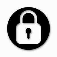 Solid black padlock sign. Clean outline lock icon for cybersecurity applications, privacy controls, and access management. vector