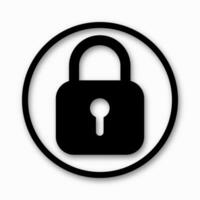 Black lock symbol in flat style. Simple padlock graphic for user interfaces, login screens, and safety indicators. vector