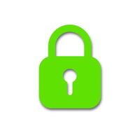 Locked padlock symbol for security interfaces. Minimalist icon for digital protection and access control systems. vector