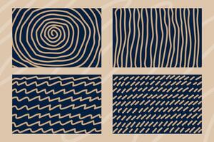 Abstract Wavy and Spiral Line Patterns with Geometric Aesthetic vector