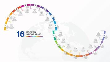 16 Infographic, Template for presentation. vector
