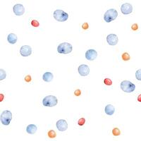 Watercolor chaotic drops seamless pattern isolated. Hand drawn blue red specks on repeated texture. Abstract simple water blots on background . Abstract colorful droplets for cute children design. vector