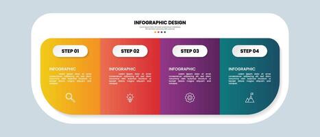 Infographic design template with 4 steps vector