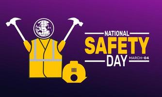 Celebrate National Safety Day by learning essential safety measures. This day highlights the importance of accident prevention and creating a safe environment for everyone. vector