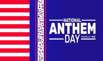 National Anthem Day commemorates the birth of the national anthem. Take a moment to appreciate the anthem's history, its powerful message, and the spirit of unity it embodies. vector