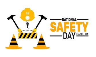 National Safety Day aims to spread awareness about safety rules and practices. It encourages individuals to follow safety protocols to protect themselves and others from potential risks. vector