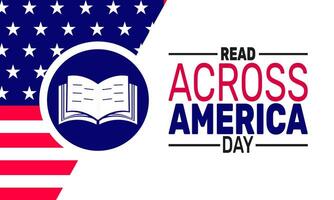 National Read Across America Day encourages everyone to pick up a book and read. A day to celebrate the power of stories and encourage reading for all ages across the country. vector