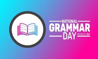 National Grammar Day celebrates the importance of proper grammar in communication. It is a day to recognize the role of grammar in clear and effective writing and speaking. vector