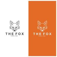 the fox logo design with black and orange color vector