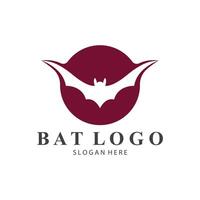 bat logo design template red color vector