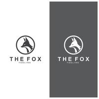 the fox logo design with black color vector