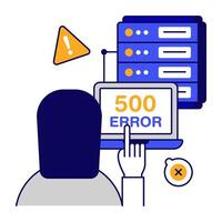 A unique icon of server error vector
