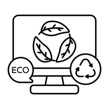 Conceptual linear design icon of recycle vector