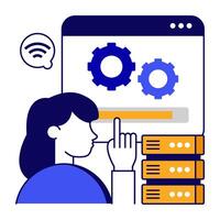 A flat design icon of web setting vector