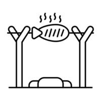Premium download icon of grilled fish vector