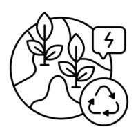 A unique linear design icon of global ecology vector