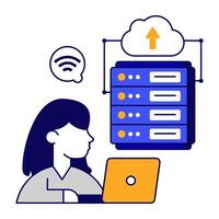 An icon design of server upload vector