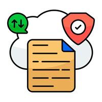 Perfect design icon of secure cloud file vector