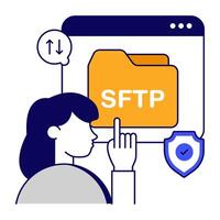 Modern design icon of secure file transfer vector