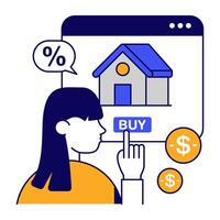 Conceptual design icon of real estate website vector