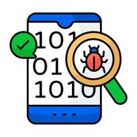 Premium design icon of search binary data virus vector