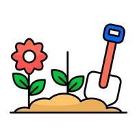 Editable graphic design icon of digging vector