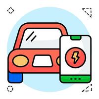 Editable design icon of mobile power vector