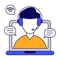 A colored design icon of customer service representative vector