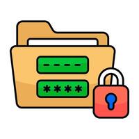 Perfect design icon of folder security vector