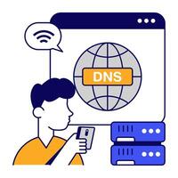 Editable design icon of dns vector