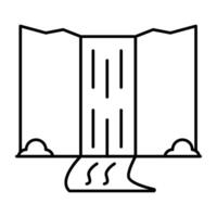 A beautiful linear design icon of waterfall vector