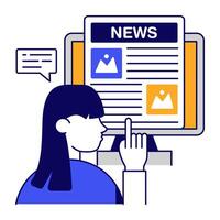 Editable design icon of newspapers vector