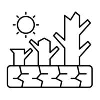 An icon linear of drought isolated on white background vector