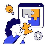 An icon flat design of problem solving vector