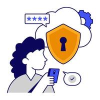 Conceptual design icon of cloud security vector