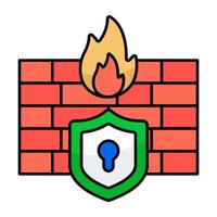 Creative design icon of firewall security vector
