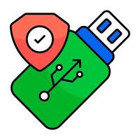 Premium design icon of secure usb vector