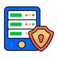 A trendy design icon of server Security vector