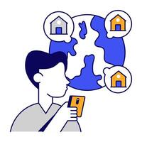 Perfect design icon of global home building vector