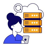 A icon design of cloud server vector