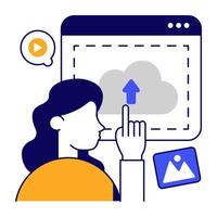 Modern icon of cloud upload vector