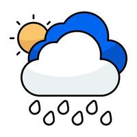 Thunder storm icon in flat design vector
