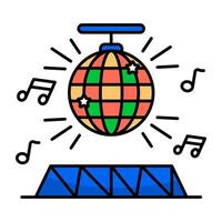 flat design icon of disco ball vector