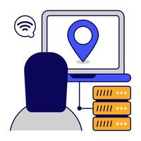 An icon design of server location vector