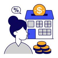 flat design icon of real estate website vector