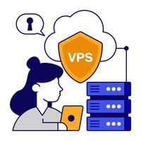An icon design of virtual private server vector