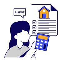 An design icon of renta calculation vector